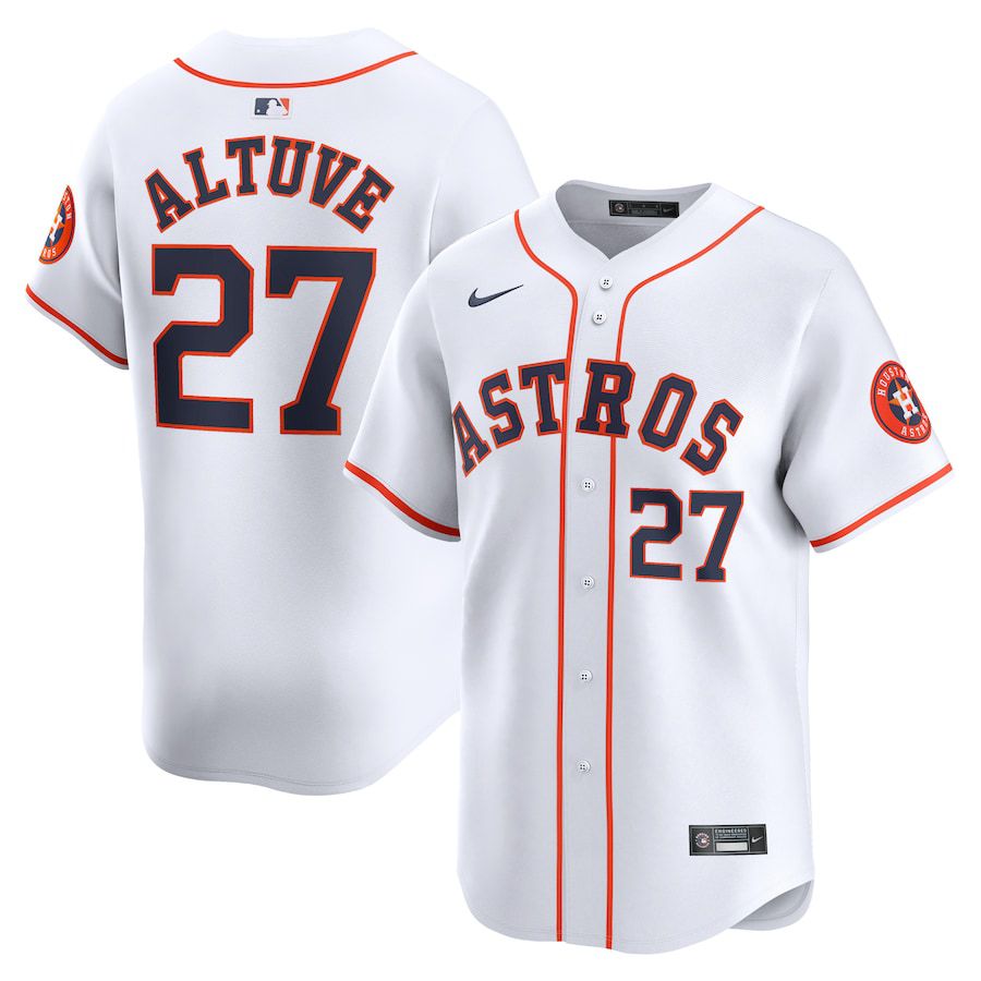 Men Houston Astros #27 Jose Altuve Nike White Home Limited Player MLB Jersey->houston astros->MLB Jersey